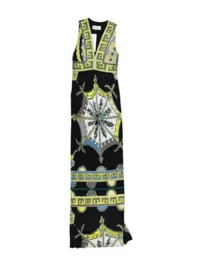 Pre-owned Pucci Graphic Print Long Dress In Yellow