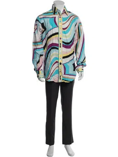 Pre-owned Pucci Graphic Print Long Sleeve Shirt In Multicolor