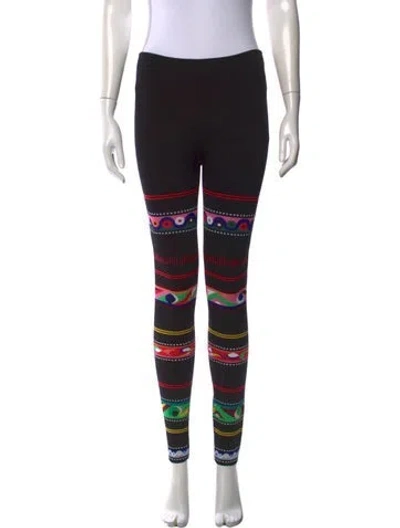 Pre-owned Pucci Graphic Print Skinny Leg Pants In Black