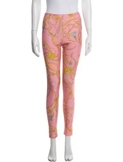 Pre-owned Pucci Graphic Print Skinny Leg Pants W/ Tags In Pink