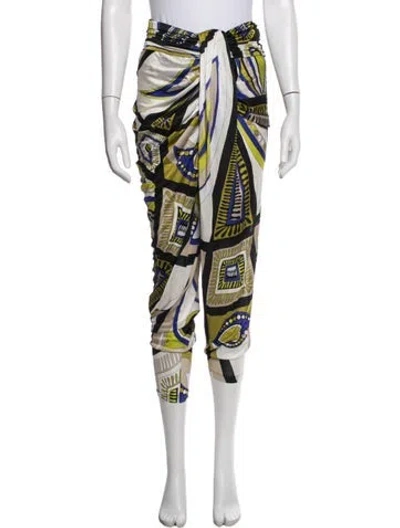 Pre-owned Pucci Graphic Print Straight Leg Pants In Black/blue/neutrals