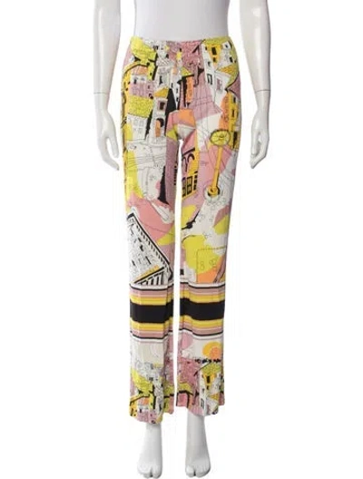 Pre-owned Pucci Graphic Print Straight Leg Pants In Multicolor