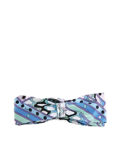 Pucci Hair Accessory In Sky Blue,white