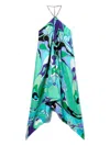 Pucci Halter-neck Asymmetric Dress In Green