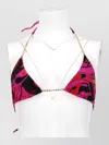 Pucci Vibrant Abstract Print Triangle Bikini In Brown