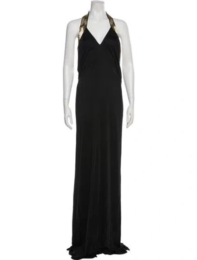 Pre-owned Pucci Halterneck Long Dress W/ Tags In Black