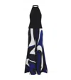 Pucci Printed Cady Halterneck Jumpsuit In Blue