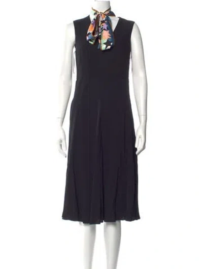 Pre-owned Pucci Halterneck Midi Length Dress In Black