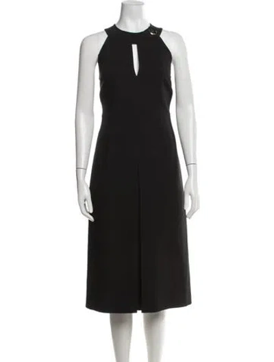 Pre-owned Pucci Halterneck Midi Length Dress In Black