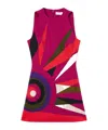 Pucci Stylish Sleeveless Dress Bold Print In Red