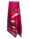 Pucci Hawaii-print Asymmetric-scarf Midi Skirt In Multi