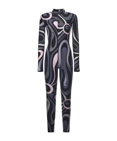 PUCCI HIGH NECK ABSTRACT-PRINT JUMPSUIT