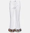 Pucci Abstrac-print Fringed Flared Trousers In Bianco