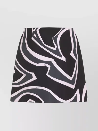 Pucci High Waist Abstract Pattern Mini Skirt In Multi