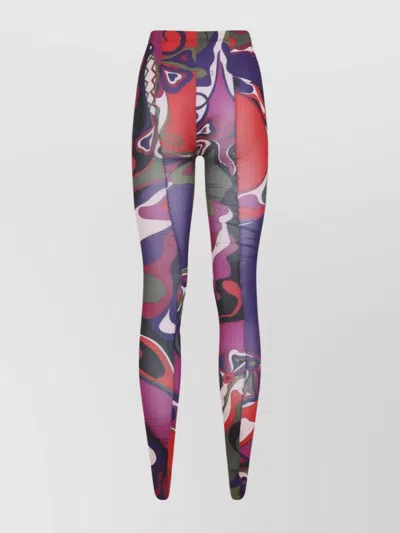 Pucci High Waist Full Length Tights In Multi