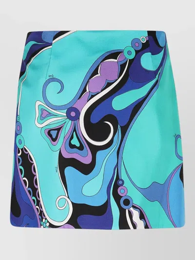 Pucci High Waist Mini Skirt Bold Print In Multi