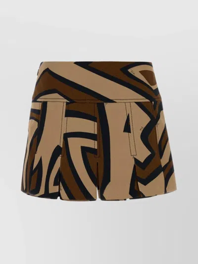 Pucci High Waist Mini Skirt With Bold Pattern In Multi