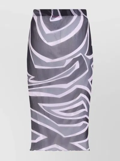PUCCI HIGH WAIST SHEER TULLE SKIRT WITH PATTERN