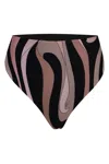 Pucci High-waisted Bikini Bottoms In Marble Print In Multi