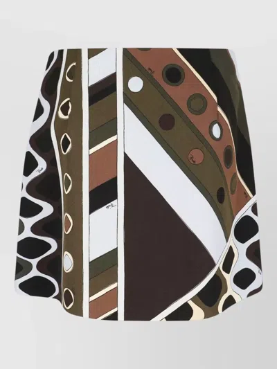 Pucci High Waisted Mini Skirt Geometric Pattern
