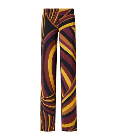 Pucci High-waisted Wide-leg Pants In Multi