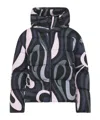 Pucci Hooded Padded Nylon Jacket With Elastic Cuffs In Black