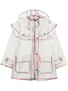 Pucci Hooded Transparent Rain Coat In White