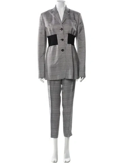 Pre-owned Pucci Houndstooth Print Pantsuit In White