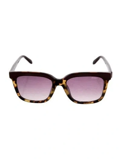 Pre-owned Pucci Interlocking Cc Logo Wayfarer Sunglasses In Burgundy