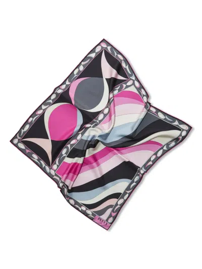 Pucci Irid-print Silk Scarf In Pink
