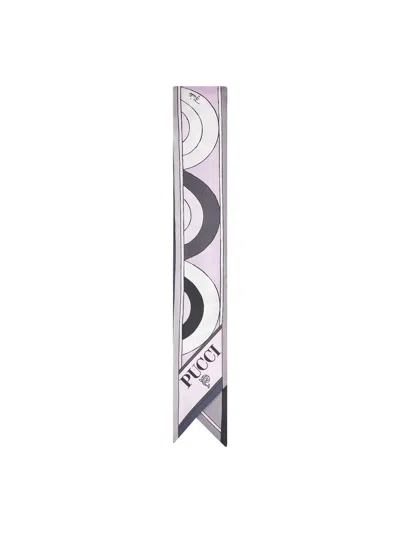 Pucci Iride And Labirinto Print Silk Twill Scarf In Multi