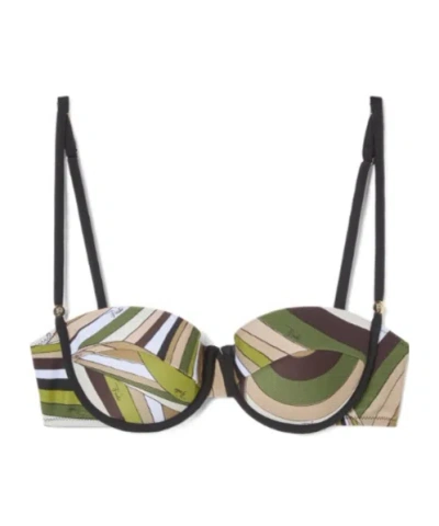 Pucci Iride Bikini Top In Green