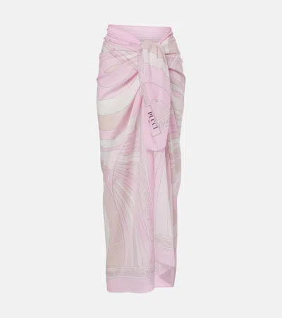 Pucci Iride Cotton Beach Cover-up In Pink