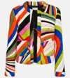 Pucci Lace-up Cotton Blouse In Multicoloured