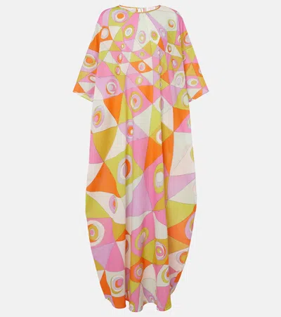 Pucci Iride Cotton Kaftan In Blue