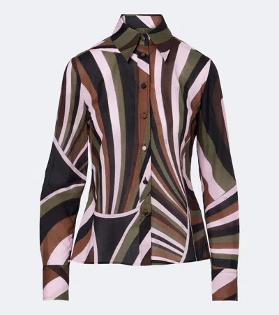 Pucci Iride Cotton Muslin Shirt In Multi