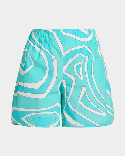 Pucci Iride Cotton Pull-on Shorts In Multi