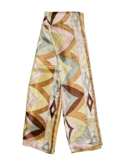 Pre-owned Pucci Iride Double-face Velvet Silk Scarf In Multicolor
