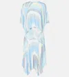 Pucci Iride Draped Jersey Muslin Midi Dress In Multicolor