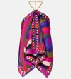 Pucci Iride Embellished Silk Twill Top In Multi