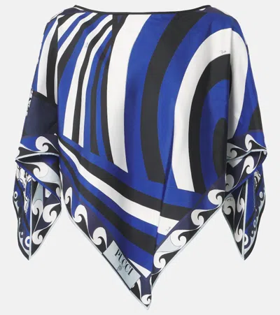 Pucci Iride Festa Silk Twill Cape In Multi