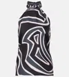 Pucci Iride Halterneck Silk Twill Top In Multi