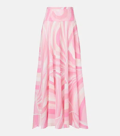 Pucci Iride High-rise Cotton Maxi Skirt