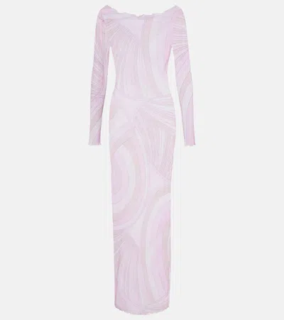 Pucci Iride Jersey Maxi Dress In Pink