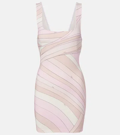 Pucci Iride Jersey Minidress In Pink