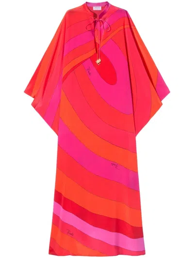 Pucci Iride Kaftan In Red