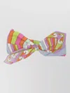 Pucci Lightweight Wrap-around Headband With Decorative Bow Tail In Multi