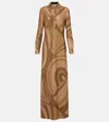 Pucci Iride Print Jersey Lame Dress In Brown