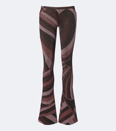 Pucci Iride Lamé Leggings In Brown