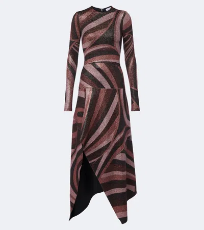 Pucci Iride Lurex Jersey Midi Dress In Multicoloured